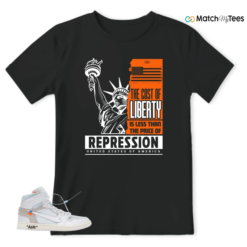 NIKE AIR JORDAN 1 RETRO HIGH VIRGIL ABLOH ARCHIVE ALASKA SNEAKER Matching Tees t-shirt
