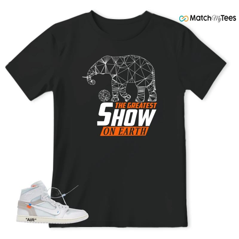 NIKE AIR JORDAN 1 RETRO HIGH VIRGIL ABLOH ARCHIVE ALASKA SNEAKER Matching Tees t-shirt