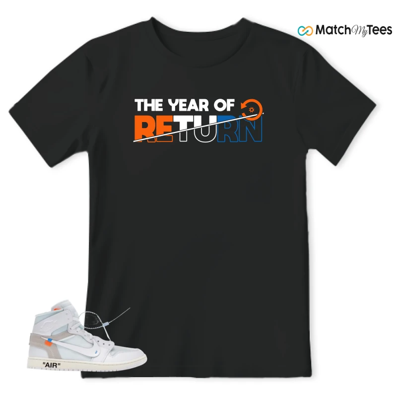 NIKE AIR JORDAN 1 RETRO HIGH VIRGIL ABLOH ARCHIVE ALASKA SNEAKER Matching Tees t-shirt