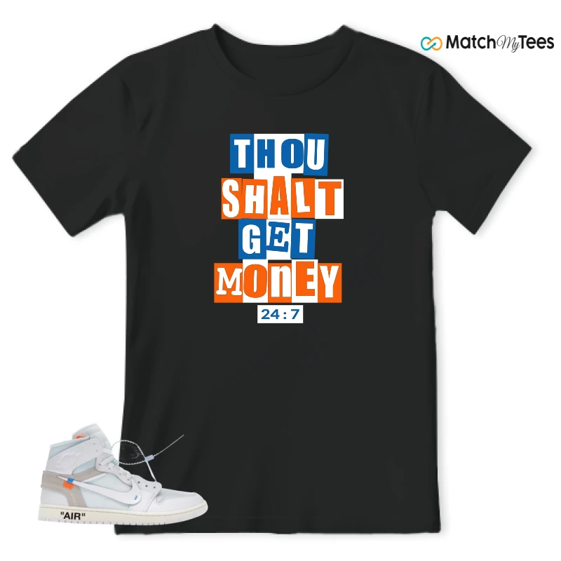 NIKE AIR JORDAN 1 RETRO HIGH VIRGIL ABLOH ARCHIVE ALASKA SNEAKER Matching Tees t-shirt