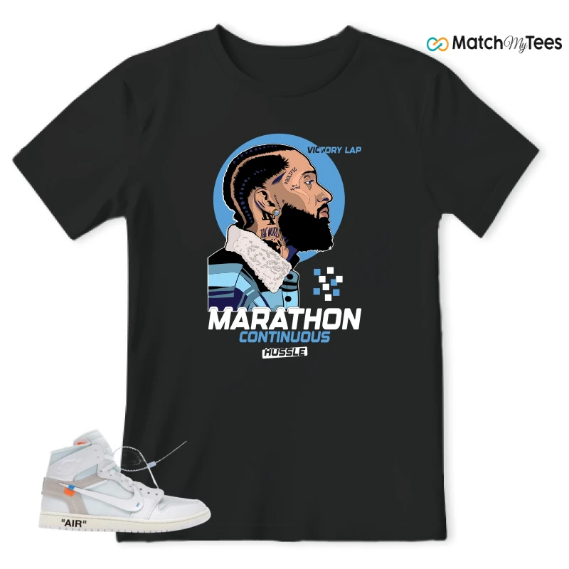 NIKE AIR JORDAN 1 RETRO HIGH VIRGIL ABLOH ARCHIVE ALASKA SNEAKER Matching Tees t-shirt