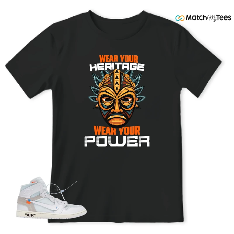 NIKE AIR JORDAN 1 RETRO HIGH VIRGIL ABLOH ARCHIVE ALASKA SNEAKER Matching Tees t-shirt