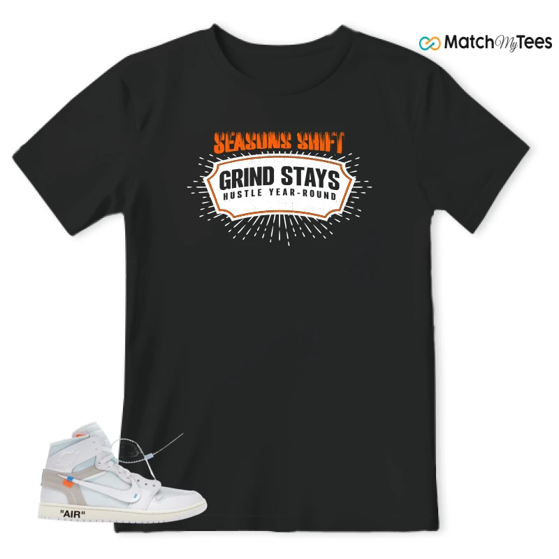 NIKE AIR JORDAN 1 RETRO HIGH VIRGIL ABLOH ARCHIVE ALASKA SNEAKER Matching Tees t-shirt
