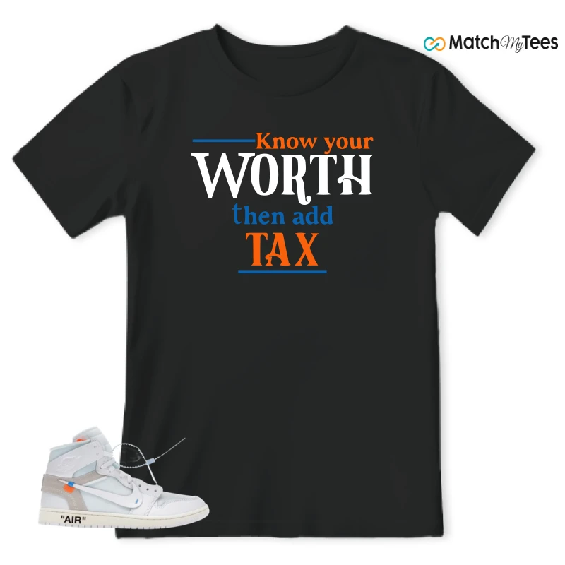 NIKE AIR JORDAN 1 RETRO HIGH VIRGIL ABLOH ARCHIVE ALASKA SNEAKER Matching Tees t-shirt