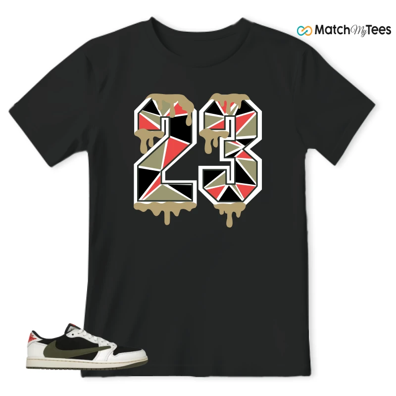 NIKE AIR JORDAN 1 RETRO LOW OG SP TRAVIS SCOTT OLIVE SNEAKER Matching Tees t-shirt