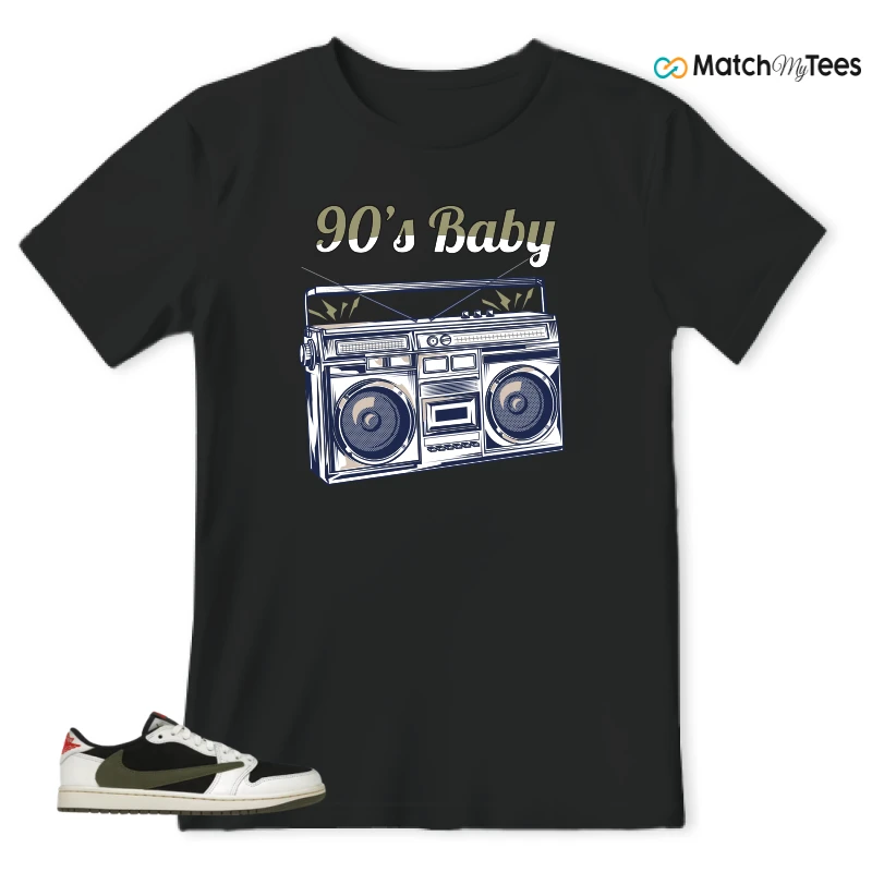 NIKE AIR JORDAN 1 RETRO LOW OG SP TRAVIS SCOTT OLIVE SNEAKER Matching Tees t-shirt