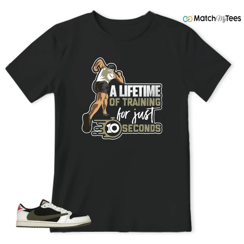 NIKE AIR JORDAN 1 RETRO LOW OG SP TRAVIS SCOTT OLIVE SNEAKER Matching Tees t-shirt