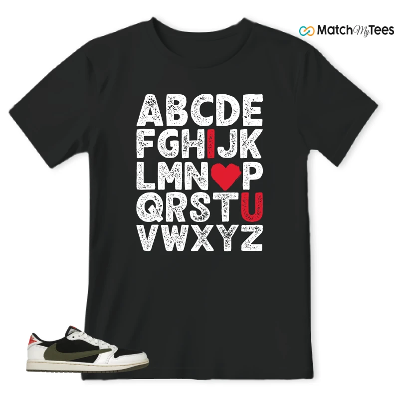 NIKE AIR JORDAN 1 RETRO LOW OG SP TRAVIS SCOTT OLIVE SNEAKER Matching Tees t-shirt
