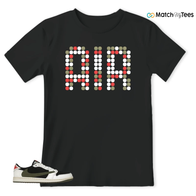 NIKE AIR JORDAN 1 RETRO LOW OG SP TRAVIS SCOTT OLIVE SNEAKER Matching Tees t-shirt