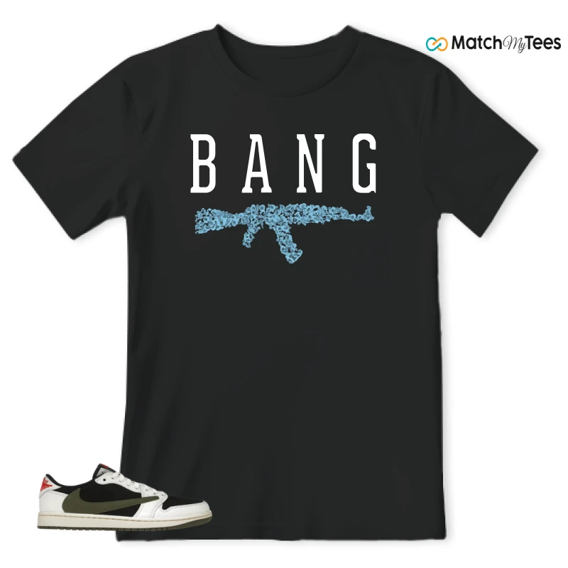 NIKE AIR JORDAN 1 RETRO LOW OG SP TRAVIS SCOTT OLIVE SNEAKER Matching Tees t-shirt