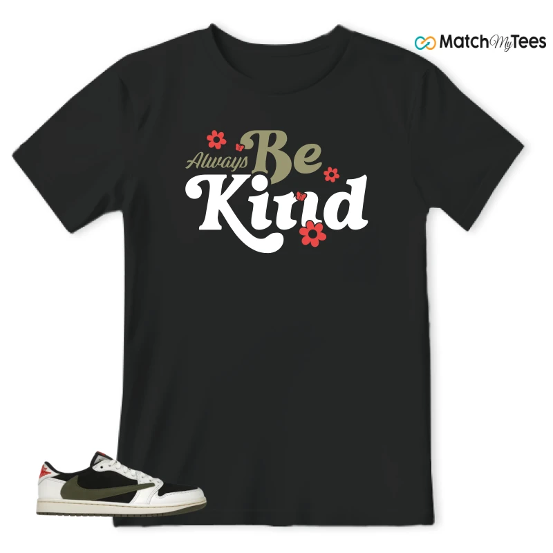 NIKE AIR JORDAN 1 RETRO LOW OG SP TRAVIS SCOTT OLIVE SNEAKER Matching Tees t-shirt