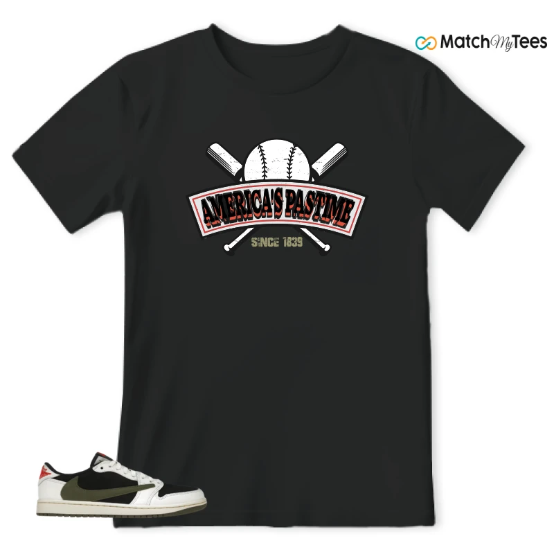NIKE AIR JORDAN 1 RETRO LOW OG SP TRAVIS SCOTT OLIVE SNEAKER Matching Tees t-shirt