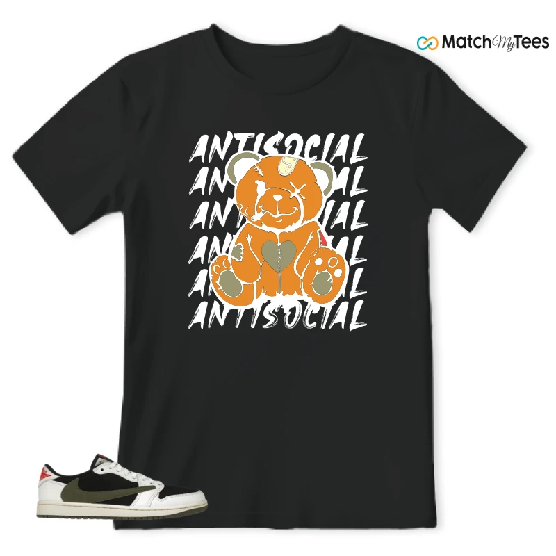 NIKE AIR JORDAN 1 RETRO LOW OG SP TRAVIS SCOTT OLIVE SNEAKER Matching Tees t-shirt