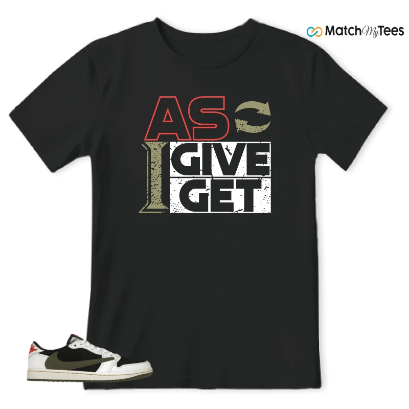 NIKE AIR JORDAN 1 RETRO LOW OG SP TRAVIS SCOTT OLIVE SNEAKER Matching Tees t-shirt