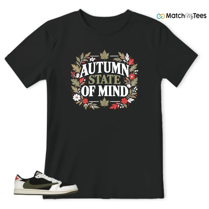 NIKE AIR JORDAN 1 RETRO LOW OG SP TRAVIS SCOTT OLIVE SNEAKER Matching Tees t-shirt