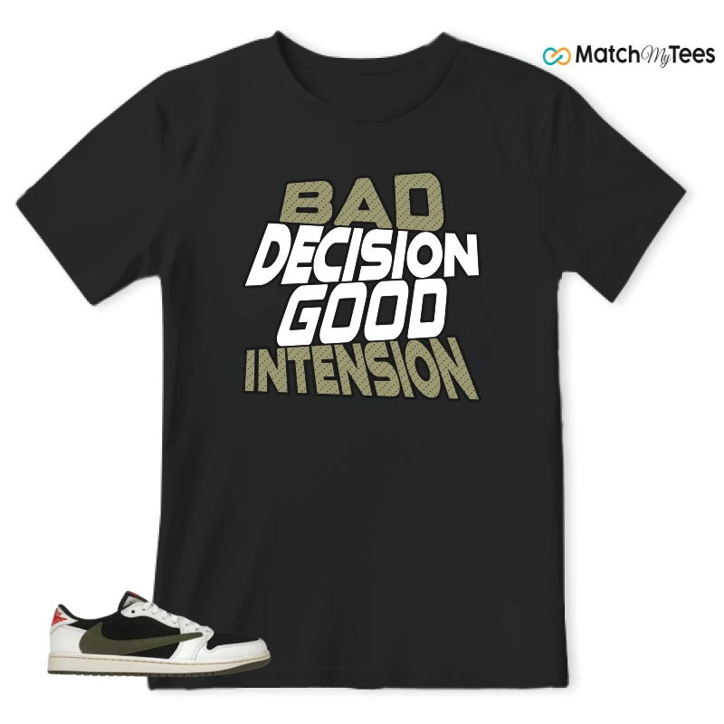 NIKE AIR JORDAN 1 RETRO LOW OG SP TRAVIS SCOTT OLIVE SNEAKER Matching Tees t-shirt