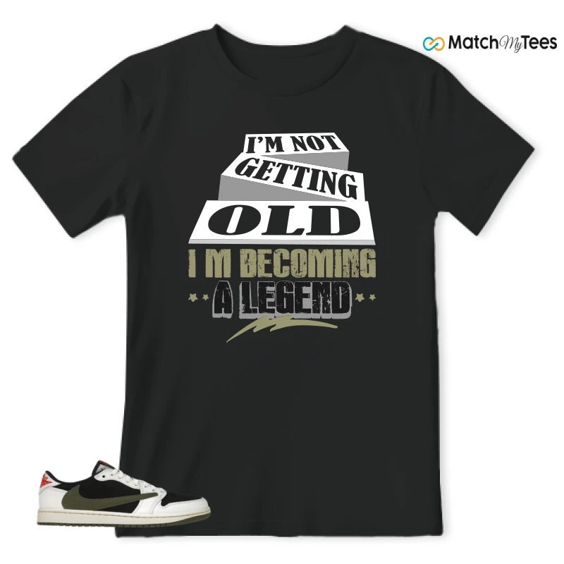 NIKE AIR JORDAN 1 RETRO LOW OG SP TRAVIS SCOTT OLIVE SNEAKER Matching Tees t-shirt