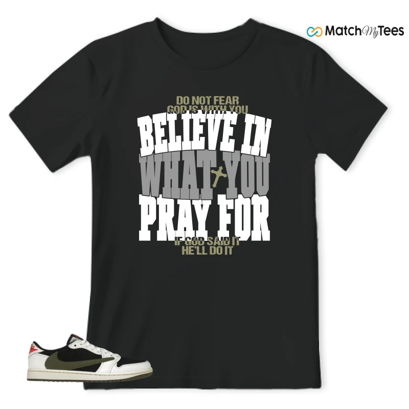 NIKE AIR JORDAN 1 RETRO LOW OG SP TRAVIS SCOTT OLIVE SNEAKER Matching Tees t-shirt