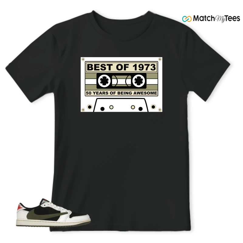 NIKE AIR JORDAN 1 RETRO LOW OG SP TRAVIS SCOTT OLIVE SNEAKER Matching Tees t-shirt