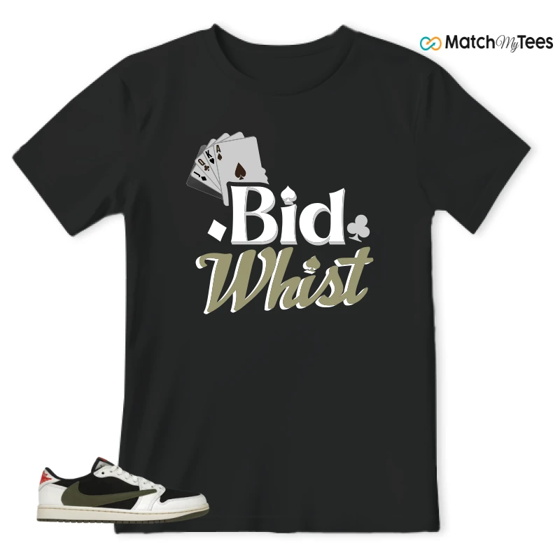 NIKE AIR JORDAN 1 RETRO LOW OG SP TRAVIS SCOTT OLIVE SNEAKER Matching Tees t-shirt