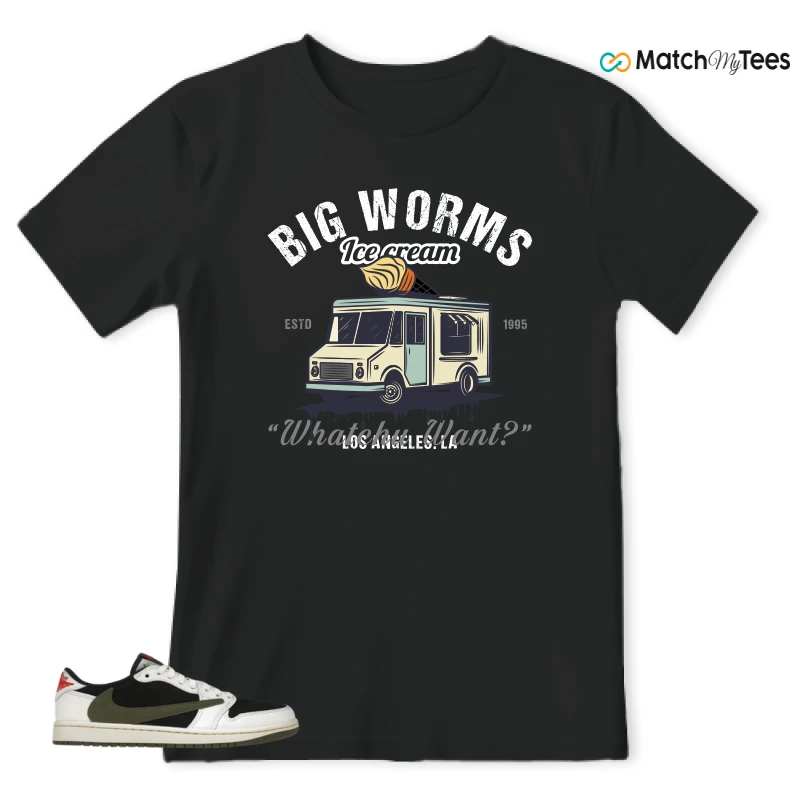 NIKE AIR JORDAN 1 RETRO LOW OG SP TRAVIS SCOTT OLIVE SNEAKER Matching Tees t-shirt