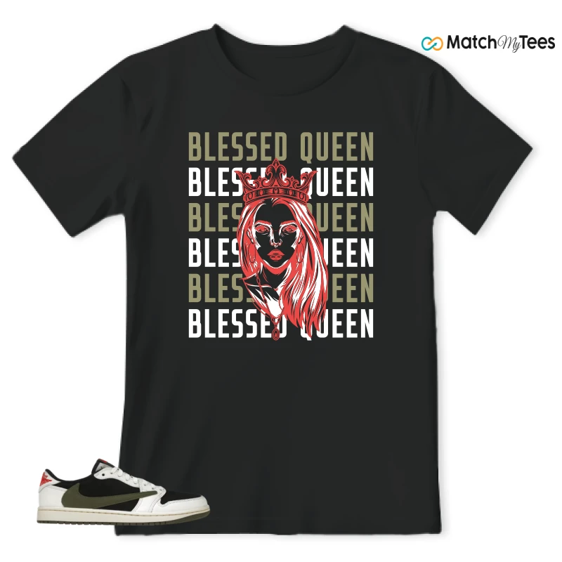 NIKE AIR JORDAN 1 RETRO LOW OG SP TRAVIS SCOTT OLIVE SNEAKER Matching Tees t-shirt