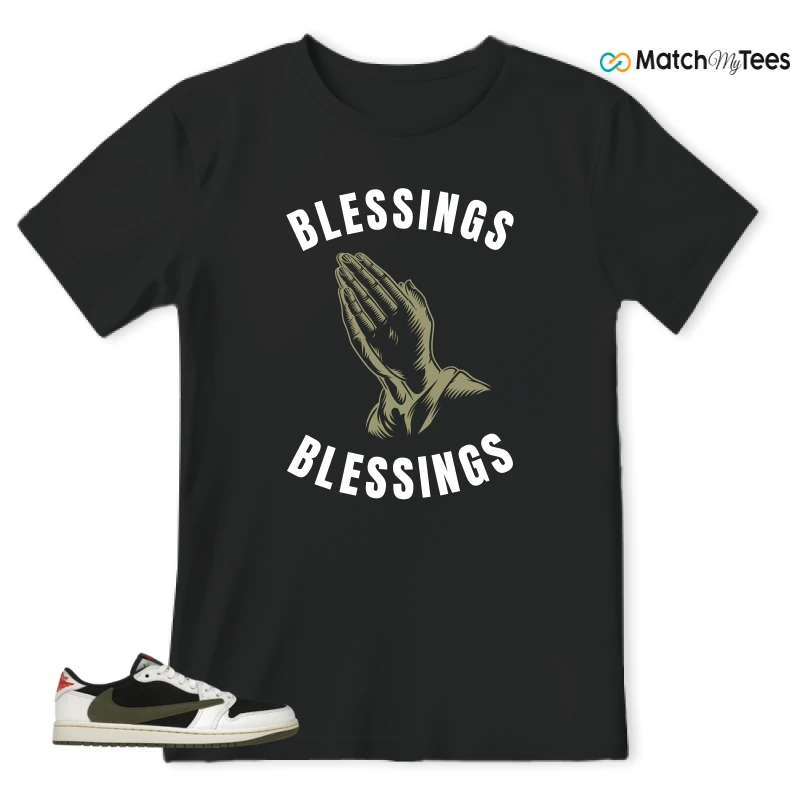 NIKE AIR JORDAN 1 RETRO LOW OG SP TRAVIS SCOTT OLIVE SNEAKER Matching Tees t-shirt