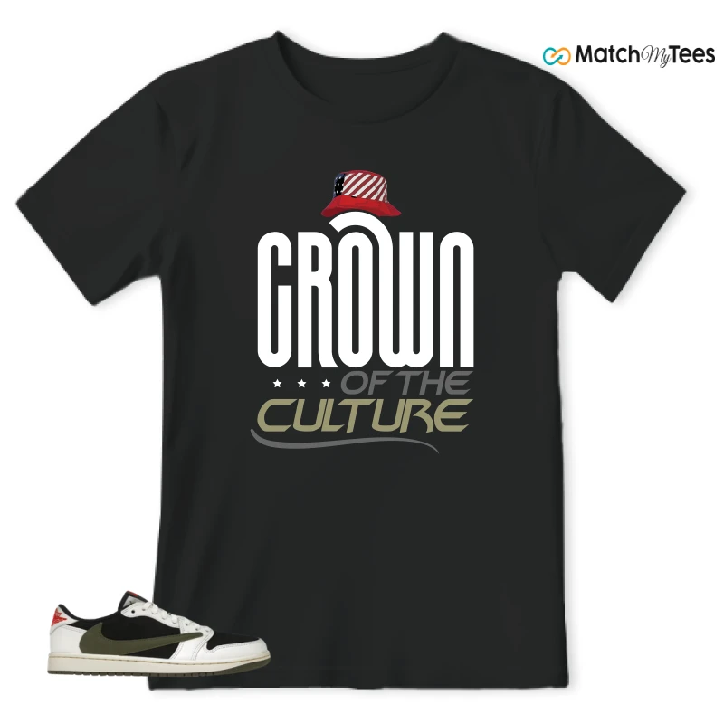 NIKE AIR JORDAN 1 RETRO LOW OG SP TRAVIS SCOTT OLIVE SNEAKER Matching Tees t-shirt