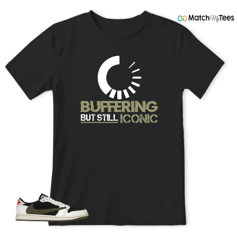 NIKE AIR JORDAN 1 RETRO LOW OG SP TRAVIS SCOTT OLIVE SNEAKER Matching Tees t-shirt
