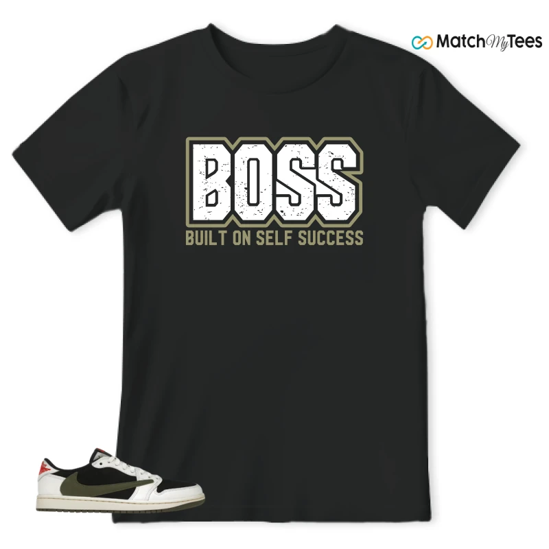 NIKE AIR JORDAN 1 RETRO LOW OG SP TRAVIS SCOTT OLIVE SNEAKER Matching Tees t-shirt