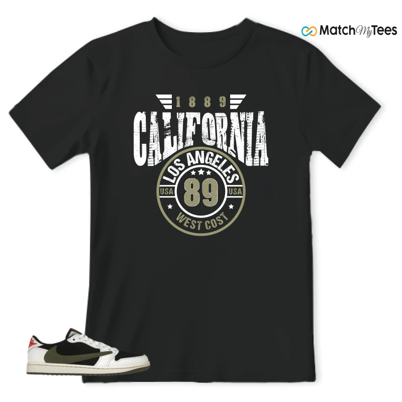 NIKE AIR JORDAN 1 RETRO LOW OG SP TRAVIS SCOTT OLIVE SNEAKER Matching Tees t-shirt