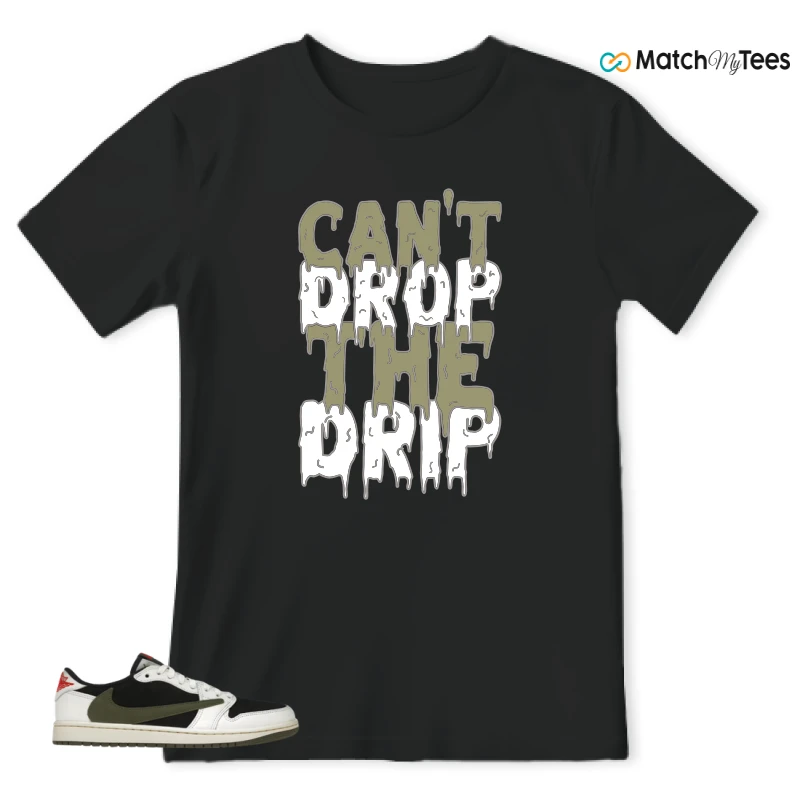 NIKE AIR JORDAN 1 RETRO LOW OG SP TRAVIS SCOTT OLIVE SNEAKER Matching Tees t-shirt