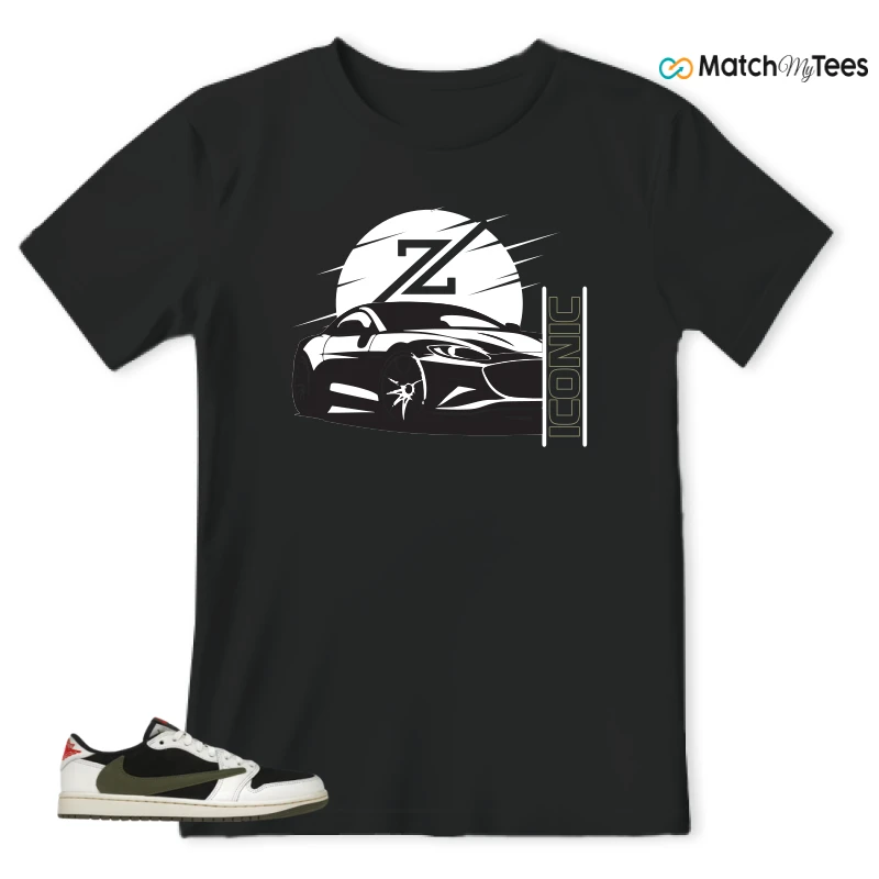 NIKE AIR JORDAN 1 RETRO LOW OG SP TRAVIS SCOTT OLIVE SNEAKER Matching Tees t-shirt
