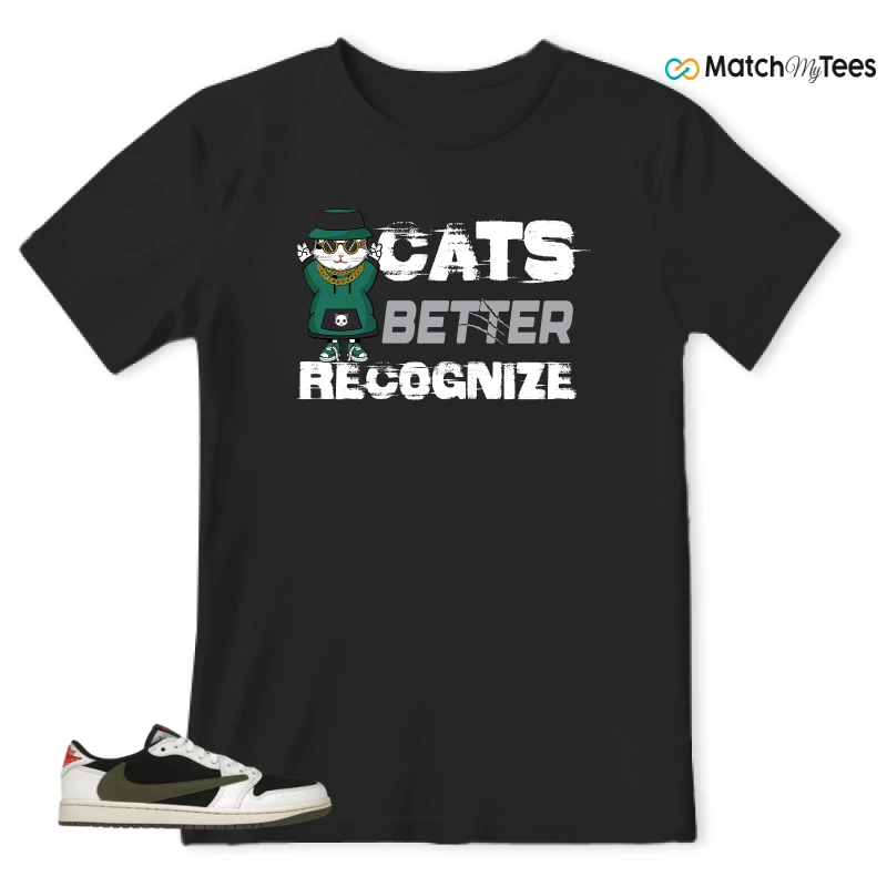 NIKE AIR JORDAN 1 RETRO LOW OG SP TRAVIS SCOTT OLIVE SNEAKER Matching Tees t-shirt
