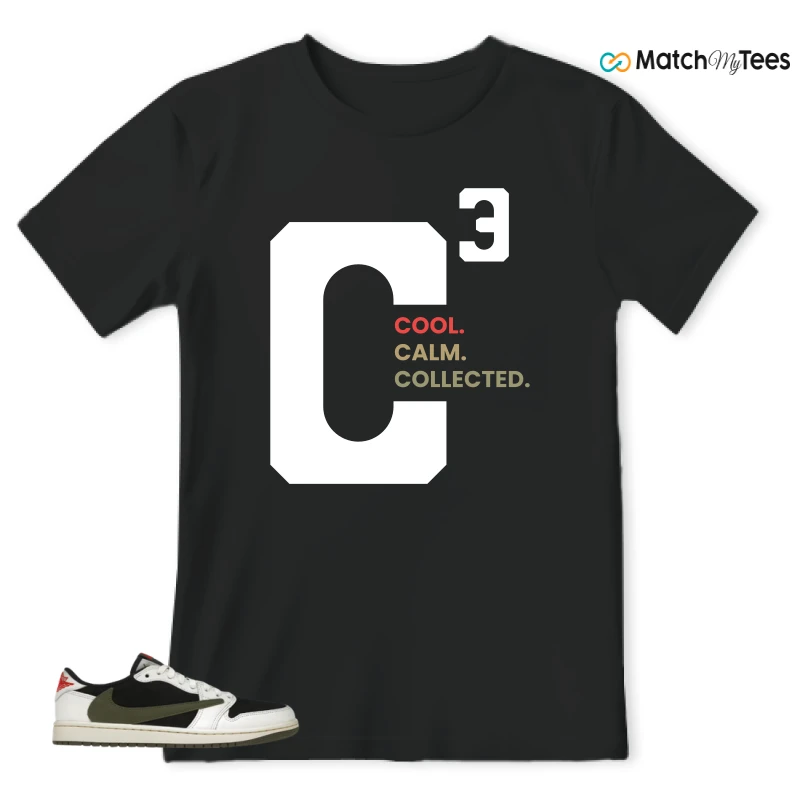 NIKE AIR JORDAN 1 RETRO LOW OG SP TRAVIS SCOTT OLIVE SNEAKER Matching Tees t-shirt