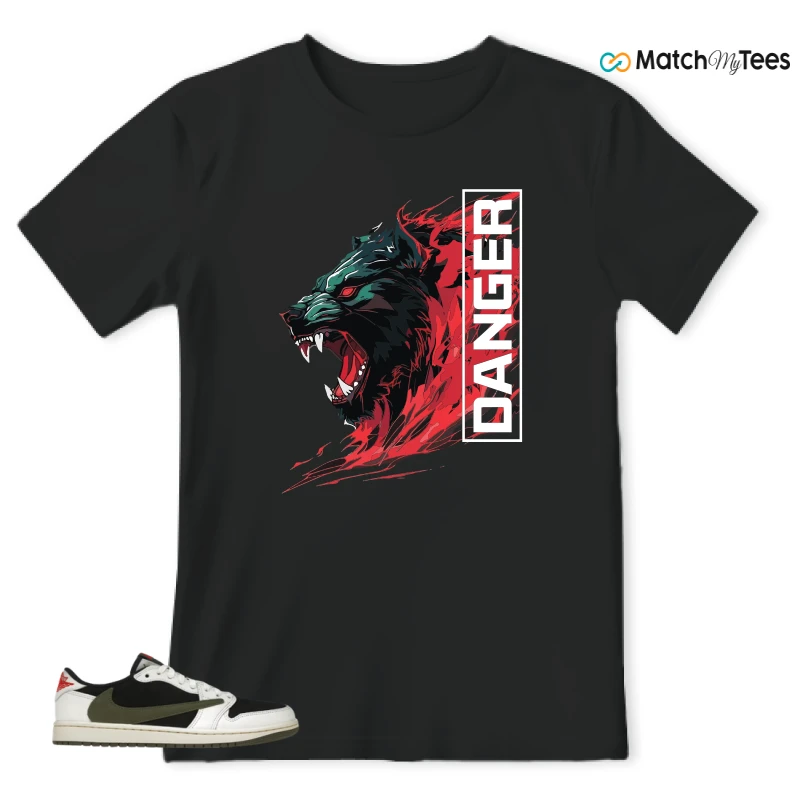 NIKE AIR JORDAN 1 RETRO LOW OG SP TRAVIS SCOTT OLIVE SNEAKER Matching Tees t-shirt