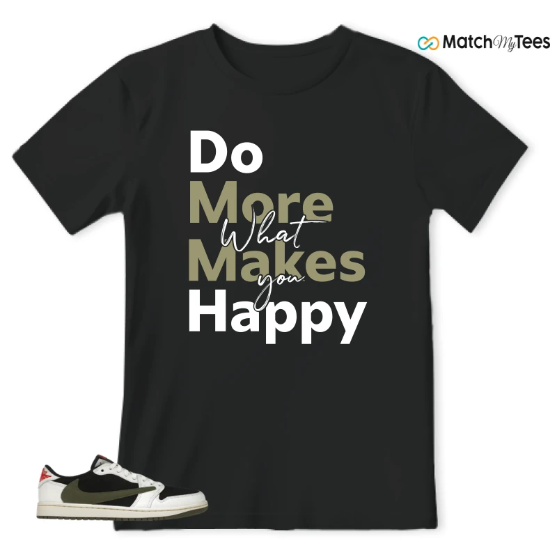 NIKE AIR JORDAN 1 RETRO LOW OG SP TRAVIS SCOTT OLIVE SNEAKER Matching Tees t-shirt