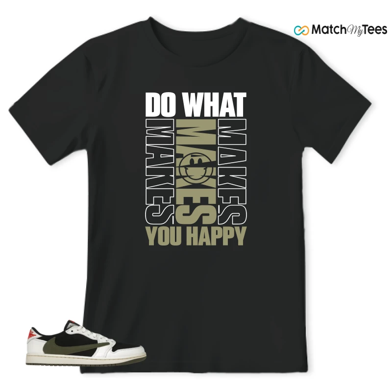 NIKE AIR JORDAN 1 RETRO LOW OG SP TRAVIS SCOTT OLIVE SNEAKER Matching Tees t-shirt