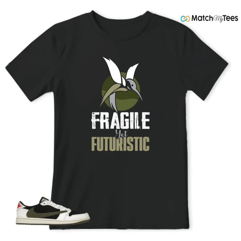 NIKE AIR JORDAN 1 RETRO LOW OG SP TRAVIS SCOTT OLIVE SNEAKER Matching Tees t-shirt