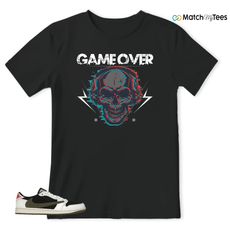 NIKE AIR JORDAN 1 RETRO LOW OG SP TRAVIS SCOTT OLIVE SNEAKER Matching Tees t-shirt