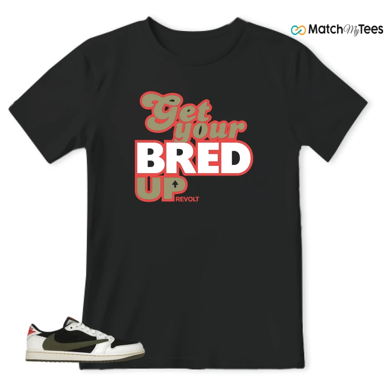 NIKE AIR JORDAN 1 RETRO LOW OG SP TRAVIS SCOTT OLIVE SNEAKER Matching Tees t-shirt