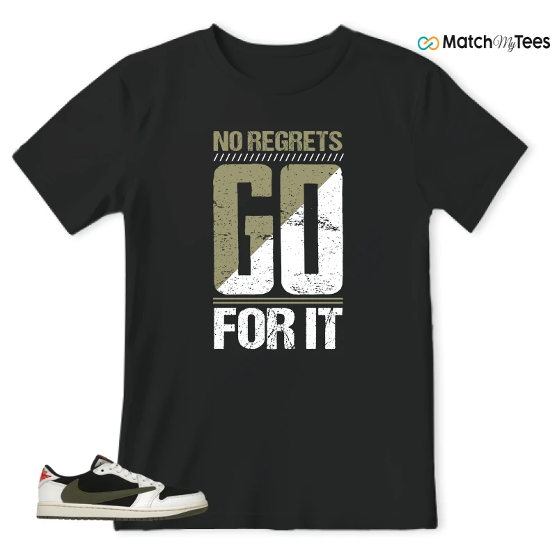 NIKE AIR JORDAN 1 RETRO LOW OG SP TRAVIS SCOTT OLIVE SNEAKER Matching Tees t-shirt