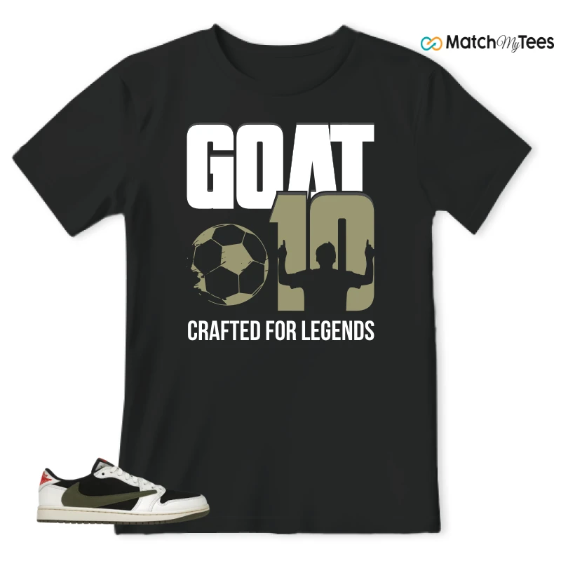 NIKE AIR JORDAN 1 RETRO LOW OG SP TRAVIS SCOTT OLIVE SNEAKER Matching Tees t-shirt