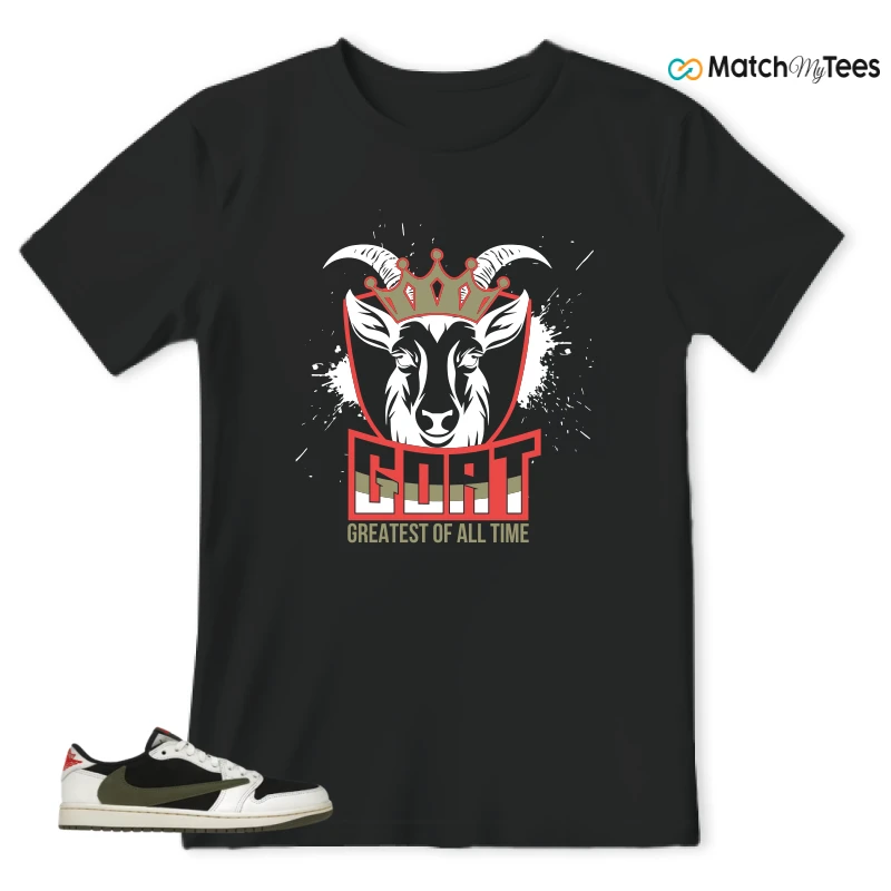NIKE AIR JORDAN 1 RETRO LOW OG SP TRAVIS SCOTT OLIVE SNEAKER Matching Tees t-shirt