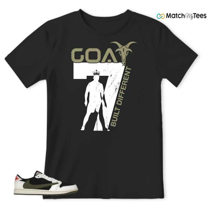 NIKE AIR JORDAN 1 RETRO LOW OG SP TRAVIS SCOTT OLIVE SNEAKER Matching Tees t-shirt