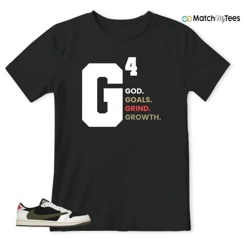 NIKE AIR JORDAN 1 RETRO LOW OG SP TRAVIS SCOTT OLIVE SNEAKER Matching Tees t-shirt