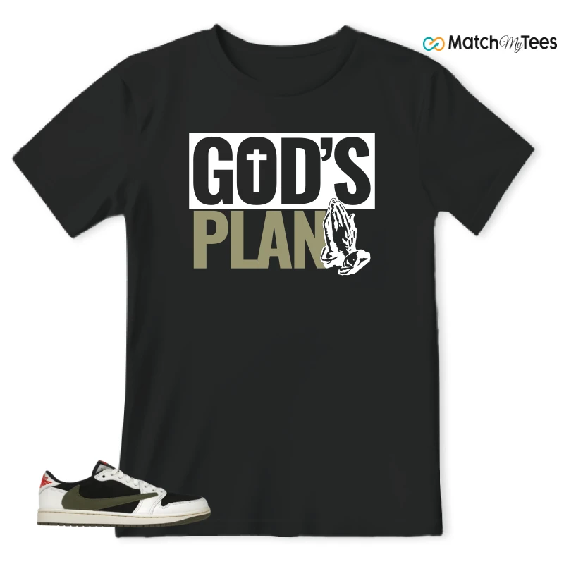 NIKE AIR JORDAN 1 RETRO LOW OG SP TRAVIS SCOTT OLIVE SNEAKER Matching Tees t-shirt