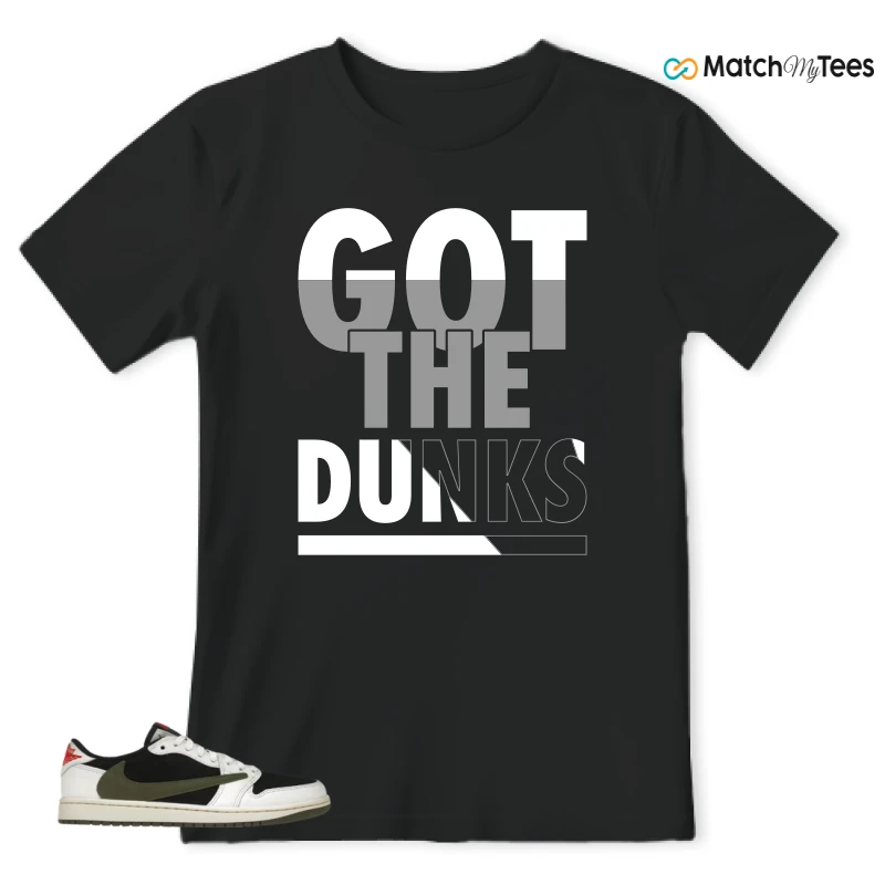 NIKE AIR JORDAN 1 RETRO LOW OG SP TRAVIS SCOTT OLIVE SNEAKER Matching Tees t-shirt