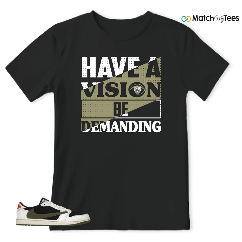 NIKE AIR JORDAN 1 RETRO LOW OG SP TRAVIS SCOTT OLIVE SNEAKER Matching Tees t-shirt