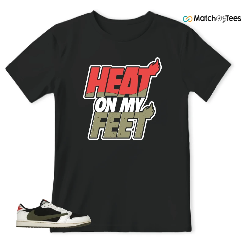 NIKE AIR JORDAN 1 RETRO LOW OG SP TRAVIS SCOTT OLIVE SNEAKER Matching Tees t-shirt